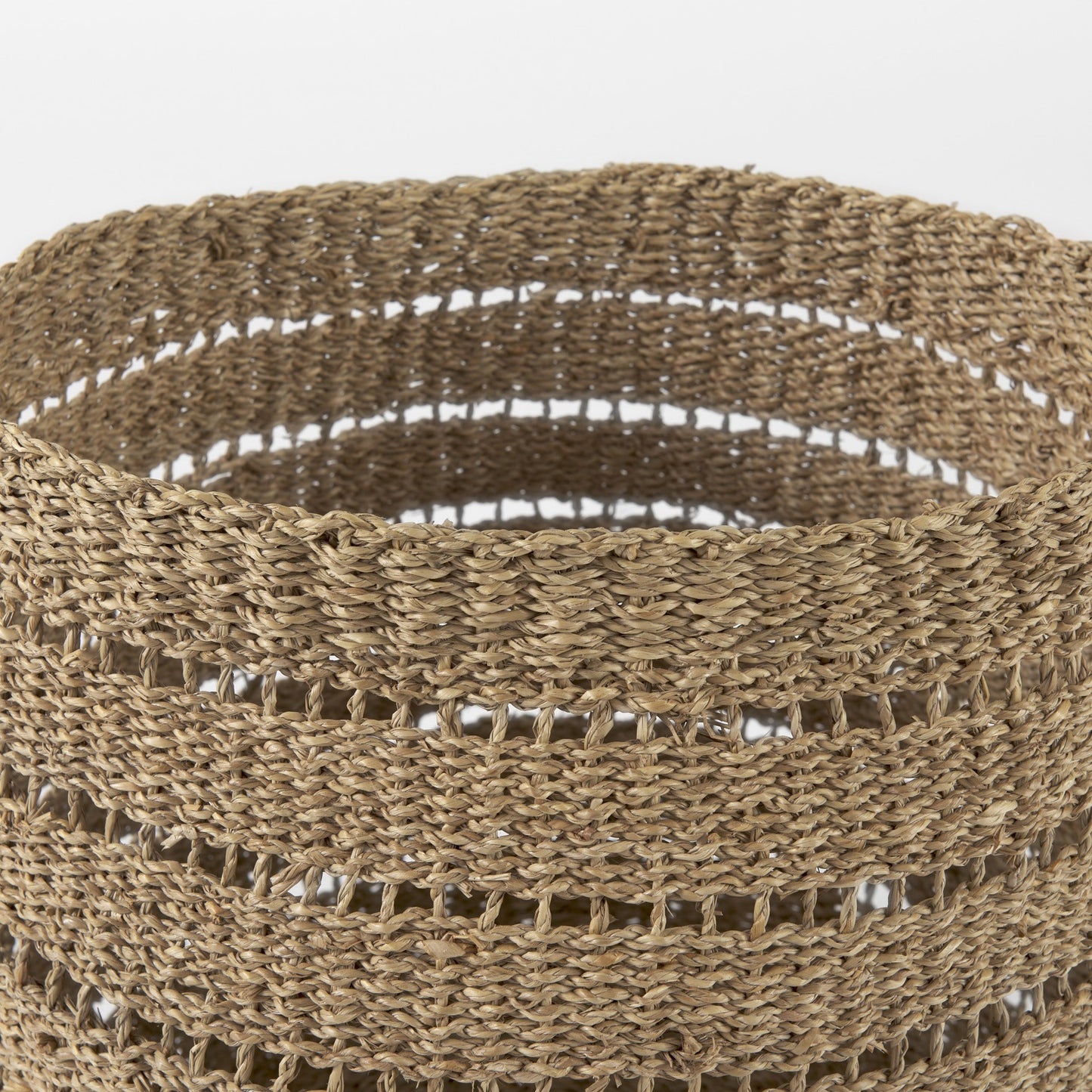 Set of Two Woven Wicker Storage Baskets By Homeroots | Bins, Baskets & Buckets | Modishstore - 4