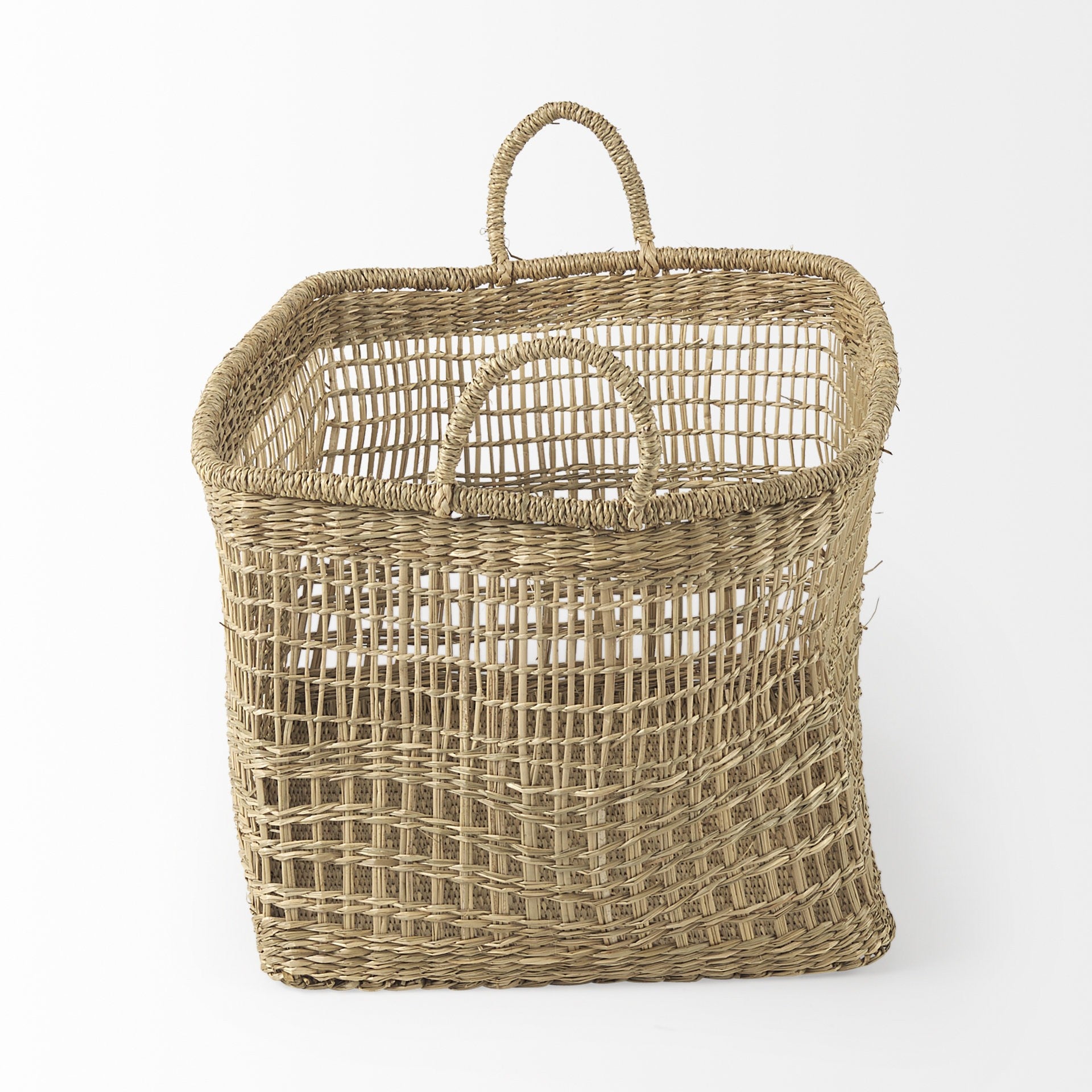 Set of Two Brown Wicker Storage Baskets By Homeroots | Bins, Baskets & Buckets | Modishstore - 4