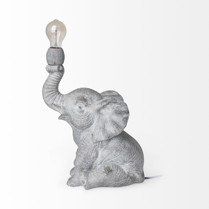 Graphite Resin Elephant Table Lamp By Homeroots | Table Lamps | Modishstore