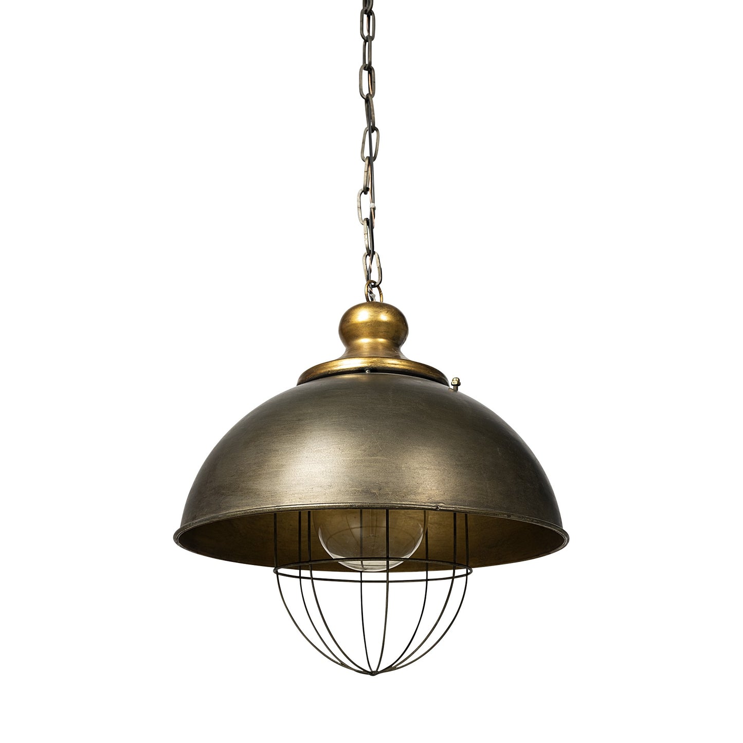 Rustic Gold Ton Metal Dome Hanging Light By Homeroots | Chandeliers | Modishstore - 2