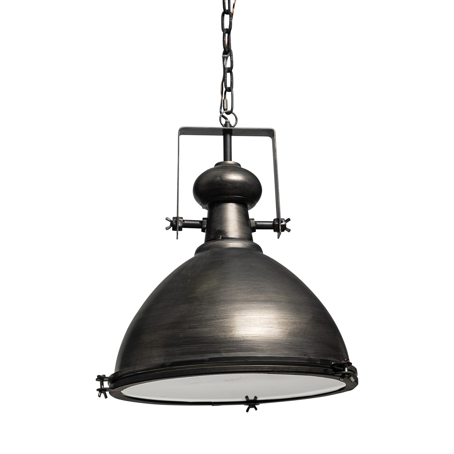 Industrial Gray Metal Hanging Pendant Light By Homeroots | Pendant Lamps | Modishstore - 2