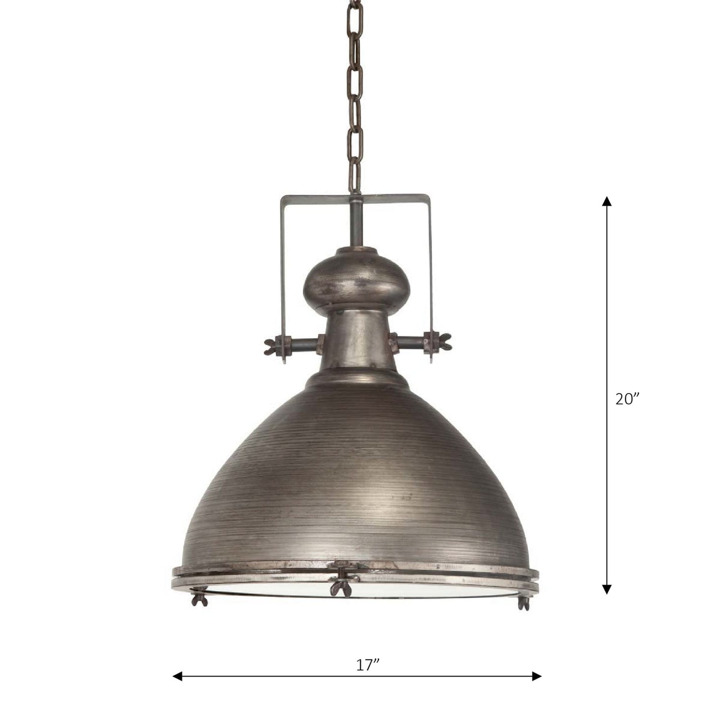 Industrial Gray Metal Hanging Pendant Light By Homeroots | Pendant Lamps | Modishstore - 8