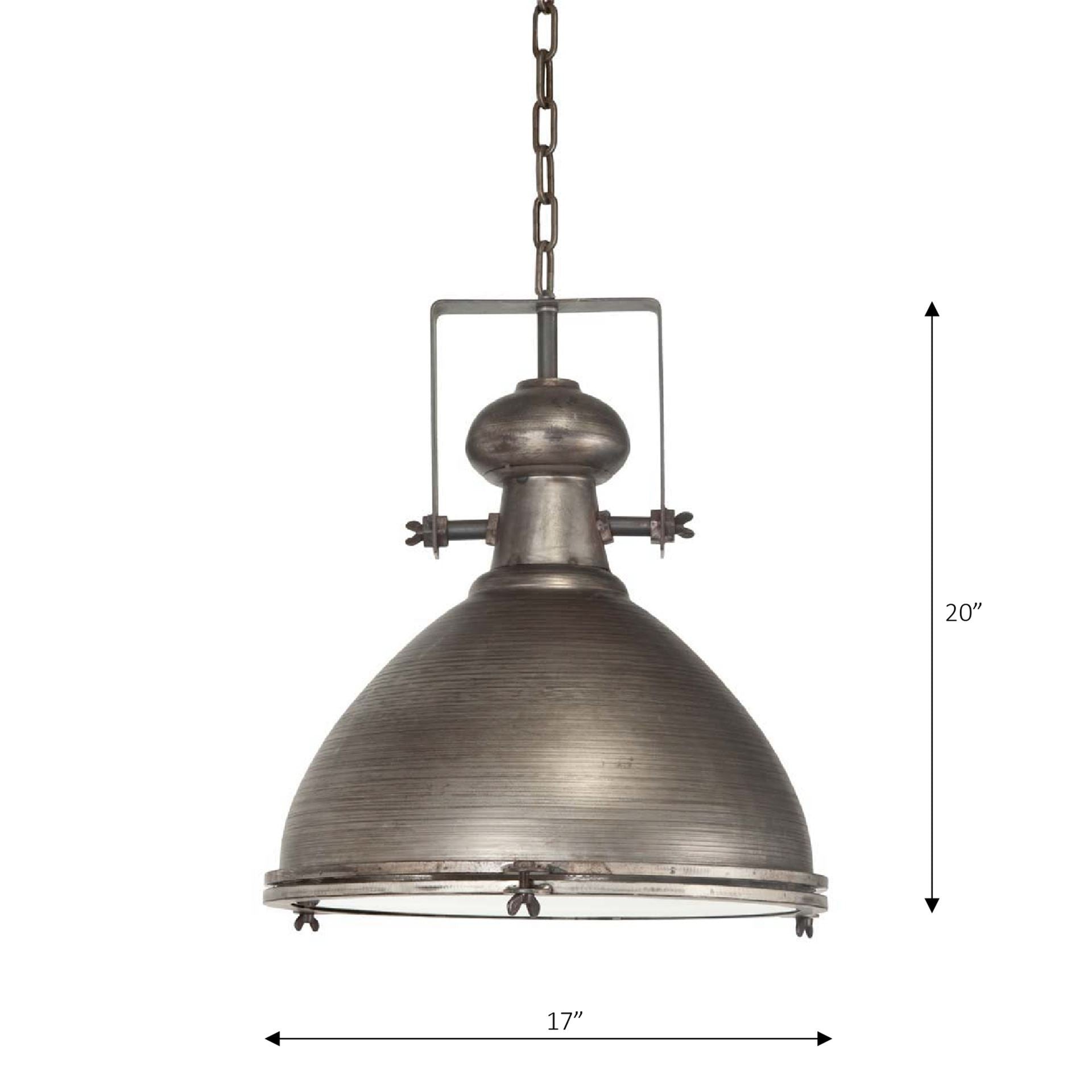 Industrial Gray Metal Hanging Pendant Light By Homeroots | Pendant Lamps | Modishstore - 8