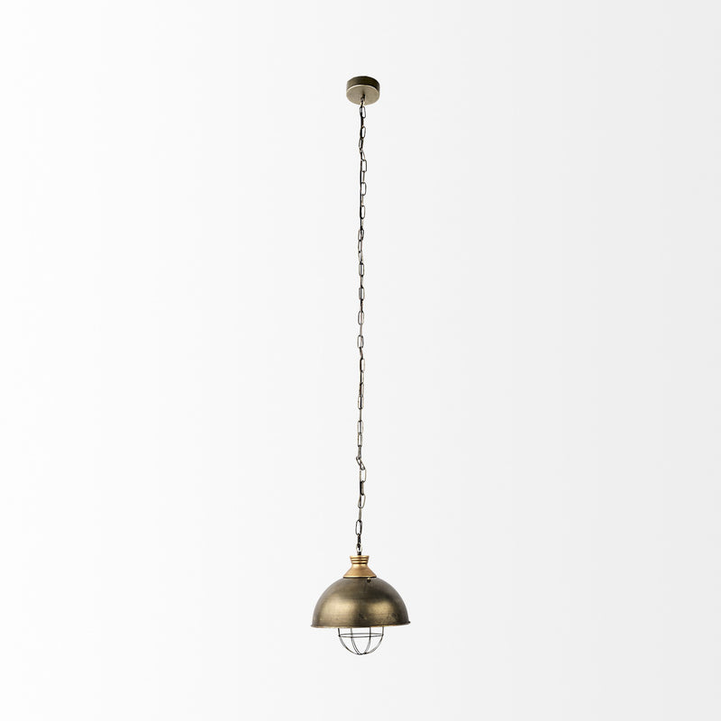 Distressed Bronze Metal Dome Hanging Light By Homeroots | Chandeliers | Modishstore