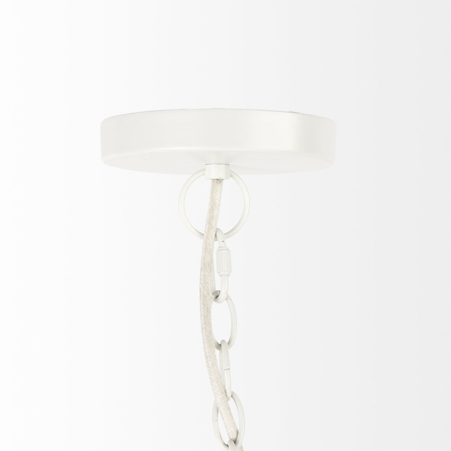 Whitewash Beaded Hanging Chandelier By Homeroots | Chandeliers | Modishstore - 3