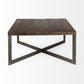 Dark Brown Wood and Metal Coffee Table By Homeroots
