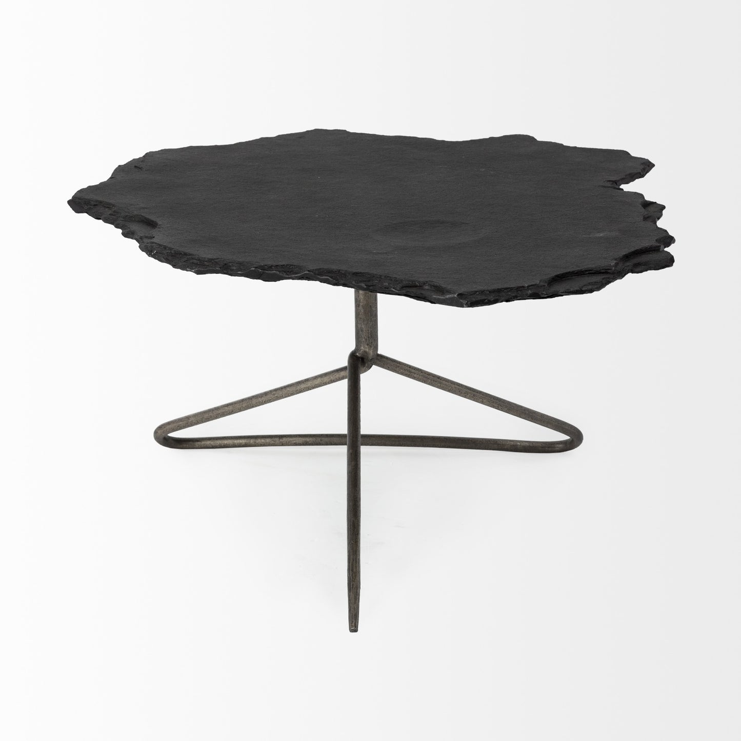 Black Slate Iron Framed Coffee Table By Homeroots