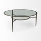 Iron Glass and Marble Round Coffee Table By Homeroots