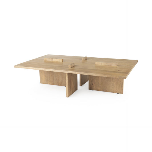 34" Natural Rectangular Coffee Table By Homeroots