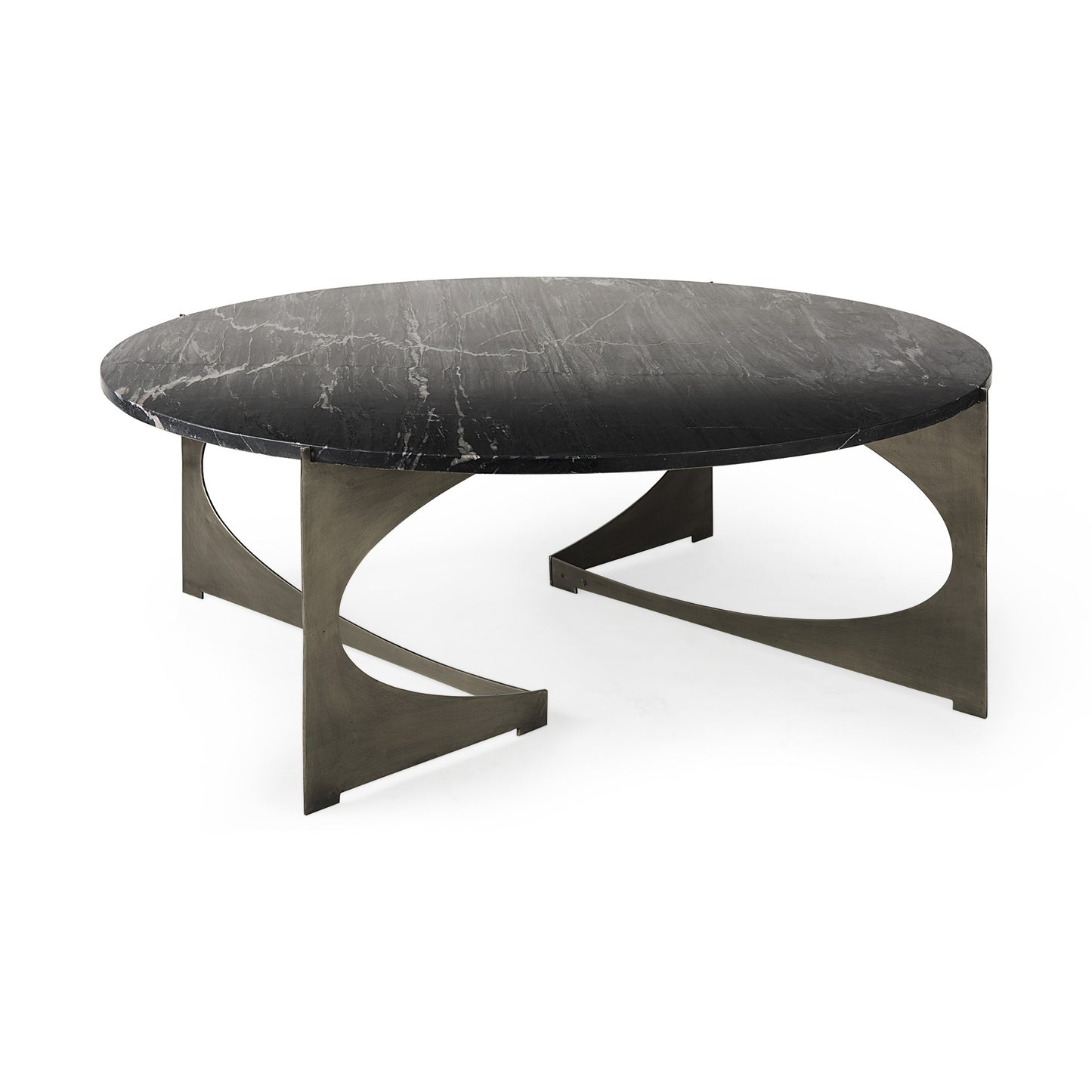 Contemporary Black Marble Coffee Table By Homeroots