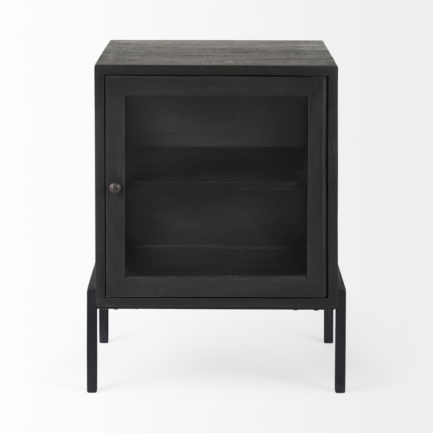 Rustic Black on Black Shadowbox Cabinet By Homeroots