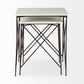 Antiqued Angular Metal and Marble End Table By Homeroots