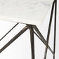 Antiqued Angular Metal and Marble End Table By Homeroots