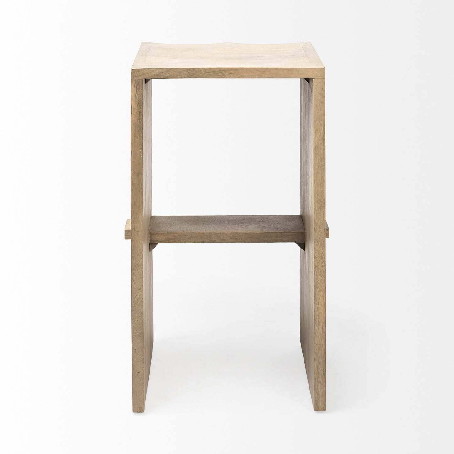 30' Minimal Light Brown Wood Bar Stool By Homeroots | Bar Stools | Modishstore - 4