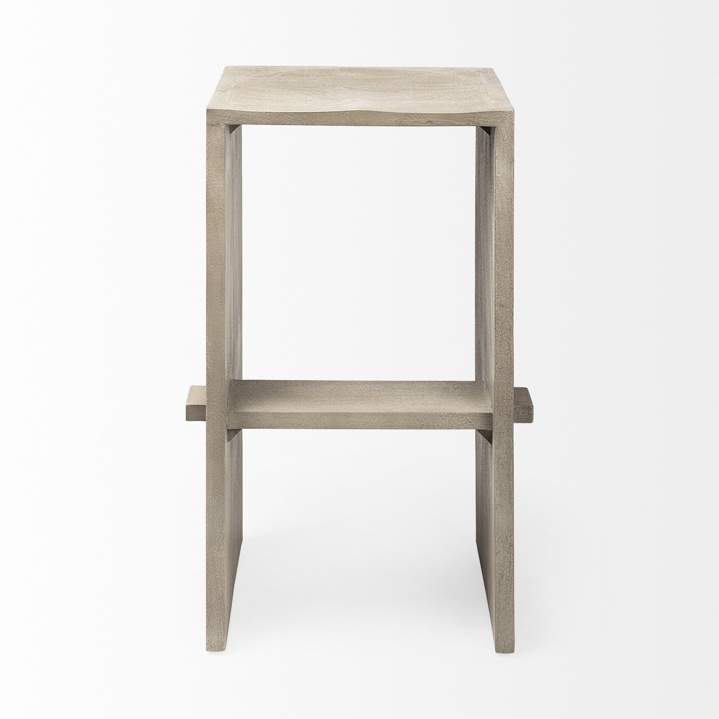 30' Minimal Cool Gray Brown Wood Bar Stool By Homeroots | Bar Stools | Modishstore - 2