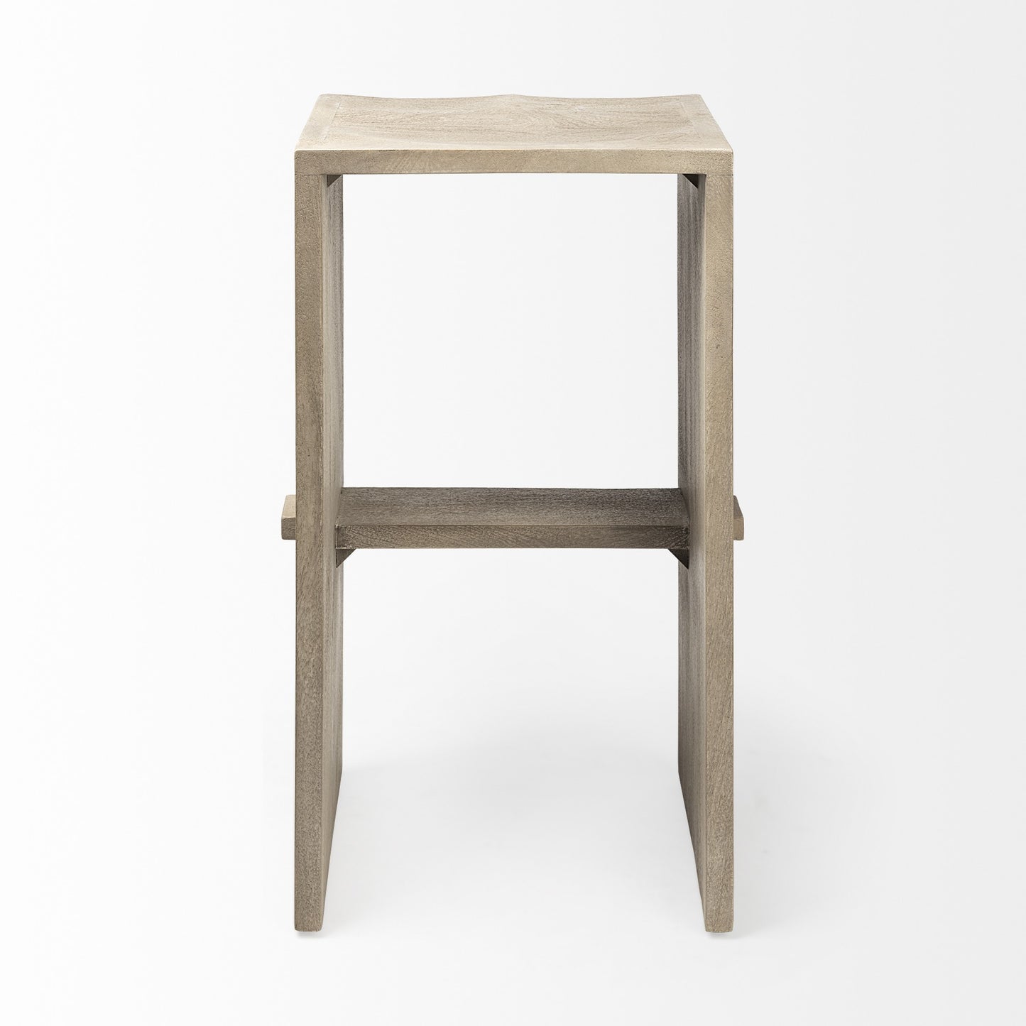 30' Minimal Cool Gray Brown Wood Bar Stool By Homeroots | Bar Stools | Modishstore - 4