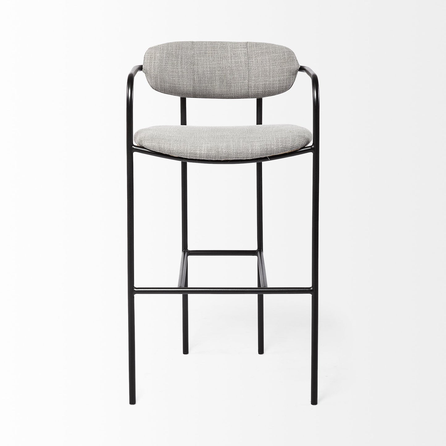 Light Gray Black Framed Bar Stool By Homeroots | Bar Stools | Modishstore - 2