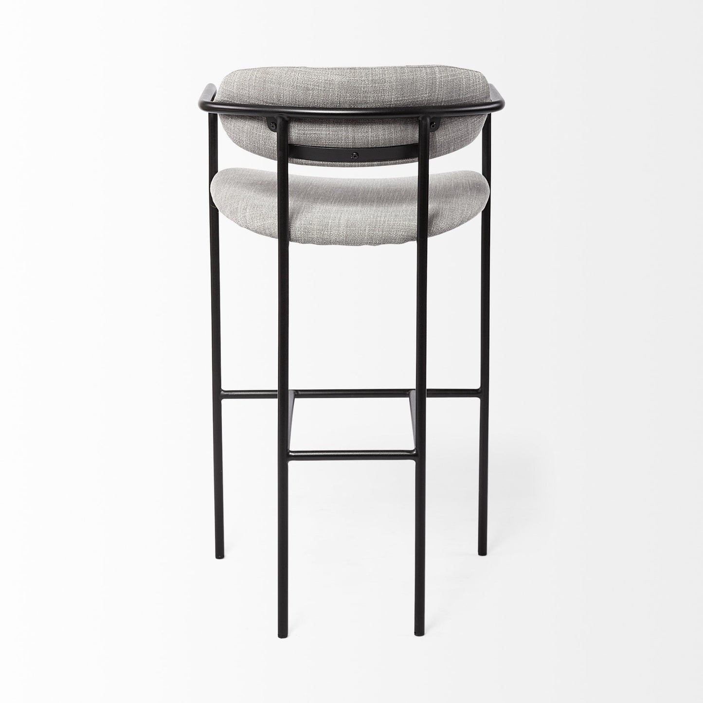 Light Gray Black Framed Bar Stool By Homeroots | Bar Stools | Modishstore - 4