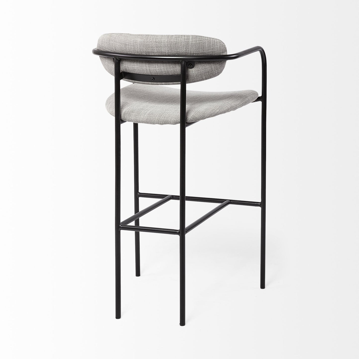 Light Gray Black Framed Bar Stool By Homeroots | Bar Stools | Modishstore - 5