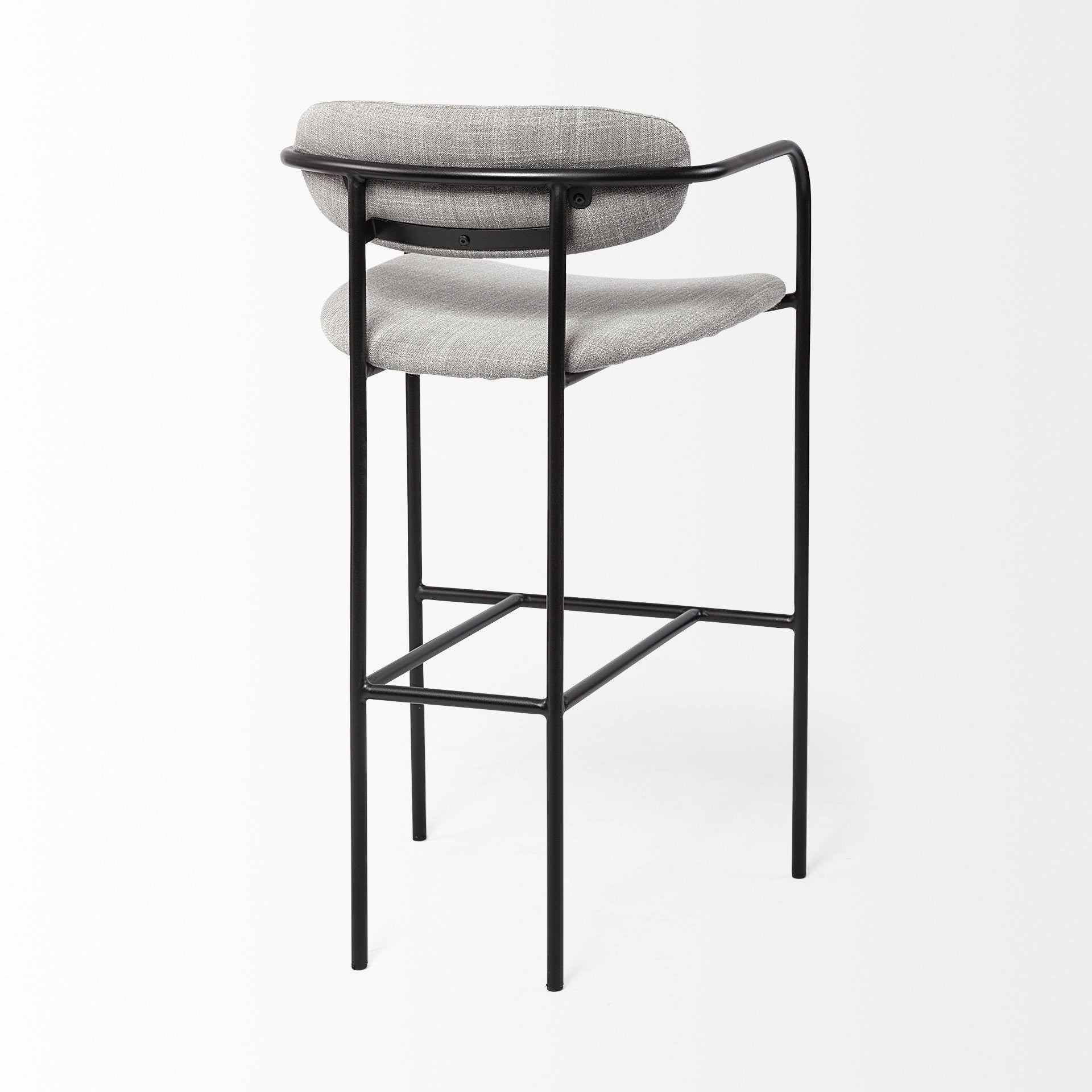 Light Gray Black Framed Bar Stool By Homeroots | Bar Stools | Modishstore - 5