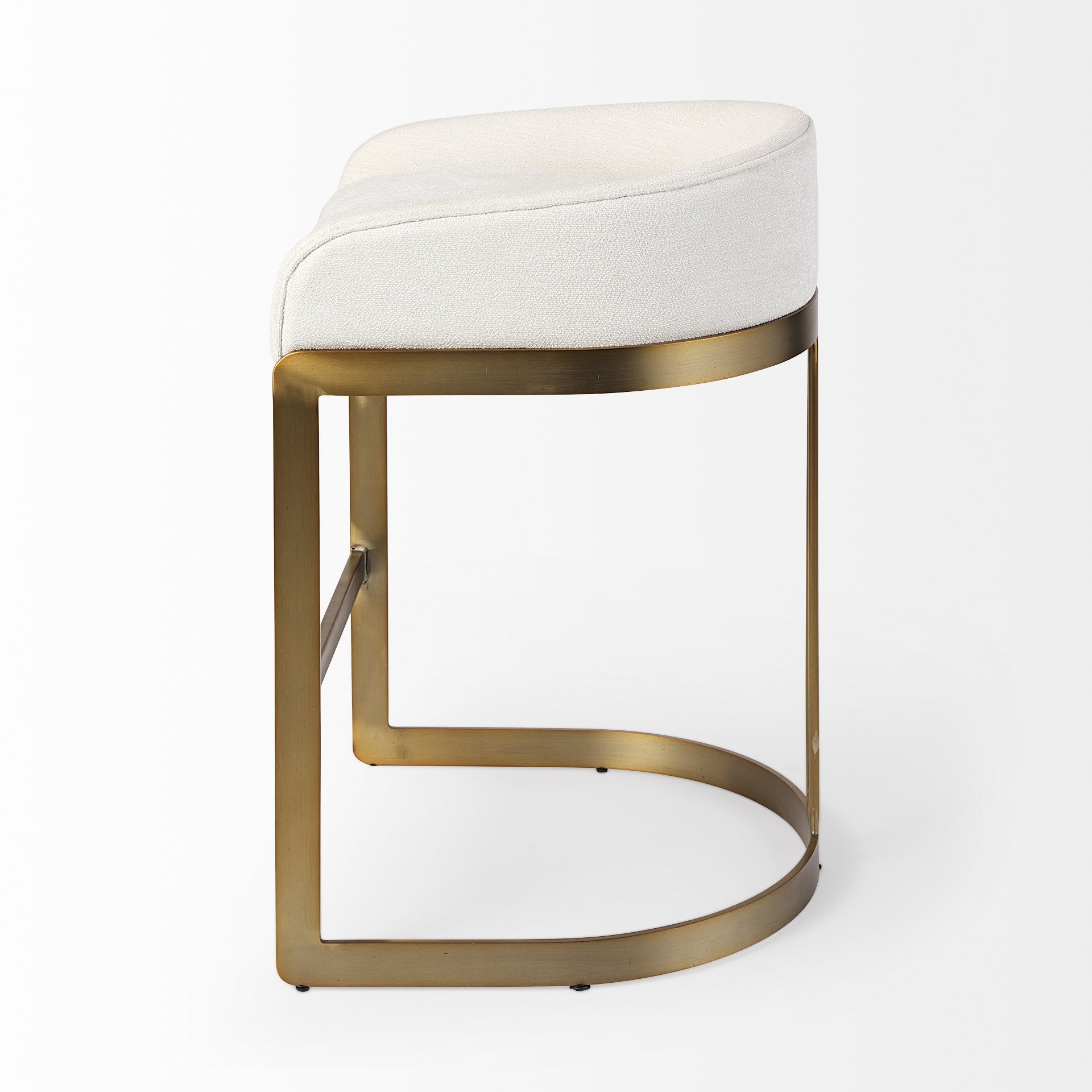 29" Off White And Gold Low Back Counter Stool By Homeroots | Counter Stools | Modishstore - 3