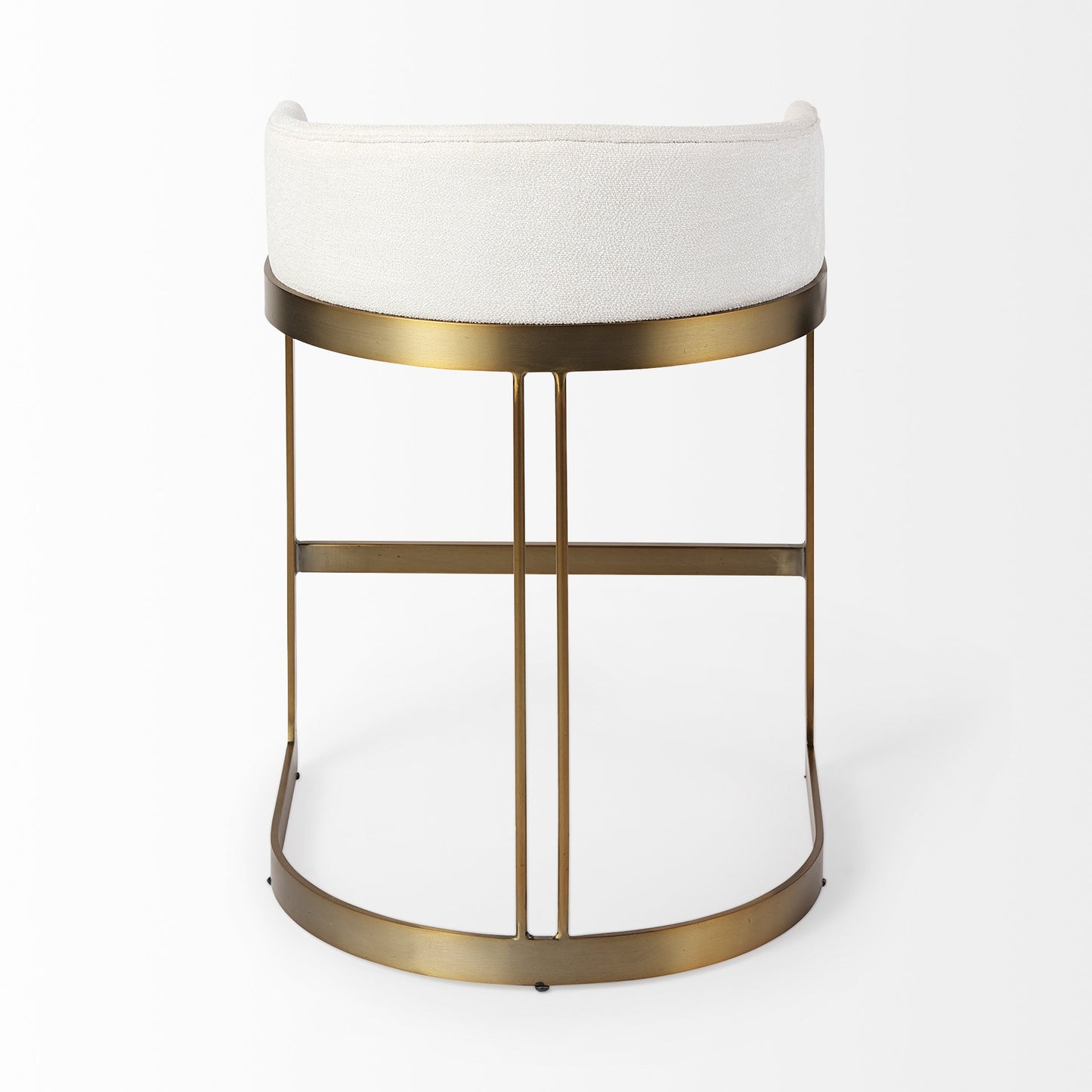 29" Off White And Gold Low Back Counter Stool By Homeroots | Counter Stools | Modishstore - 4