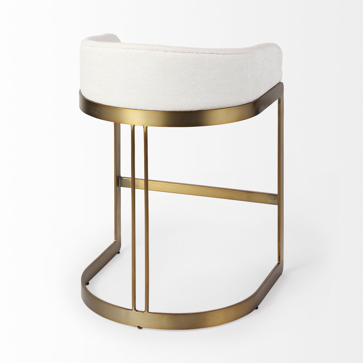 29" Off White And Gold Low Back Counter Stool By Homeroots | Counter Stools | Modishstore - 5