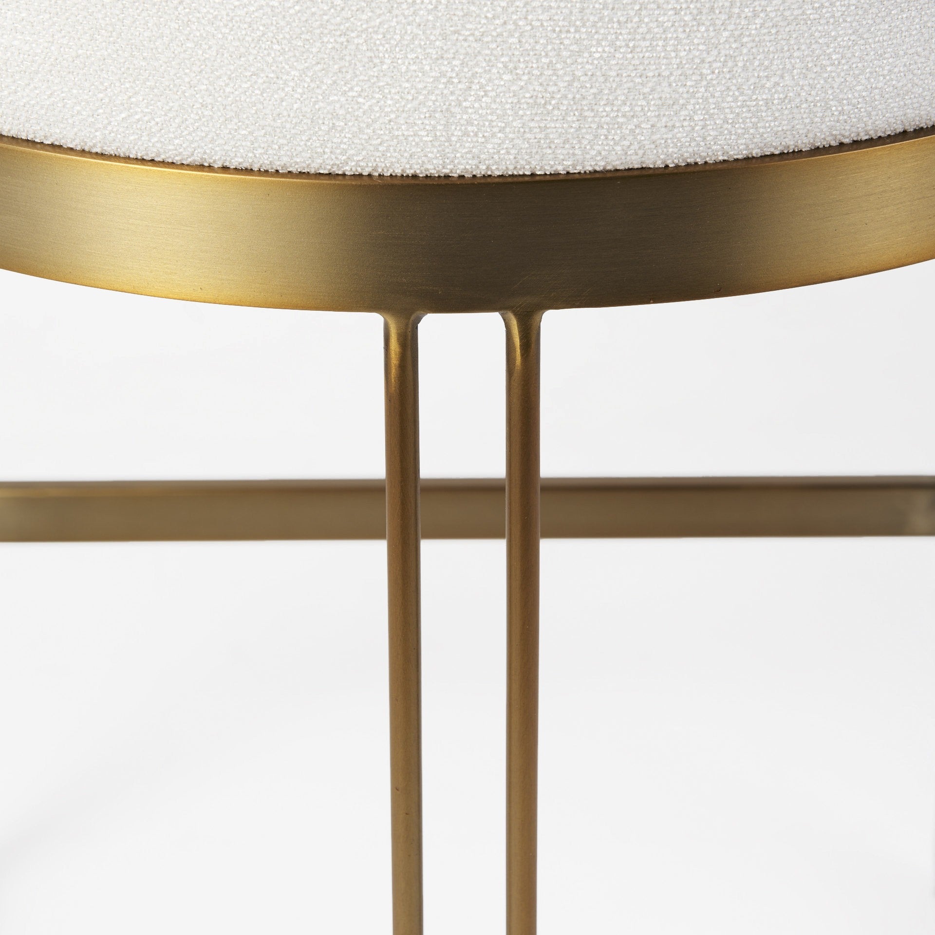 29" Off White And Gold Low Back Counter Stool By Homeroots | Counter Stools | Modishstore - 9