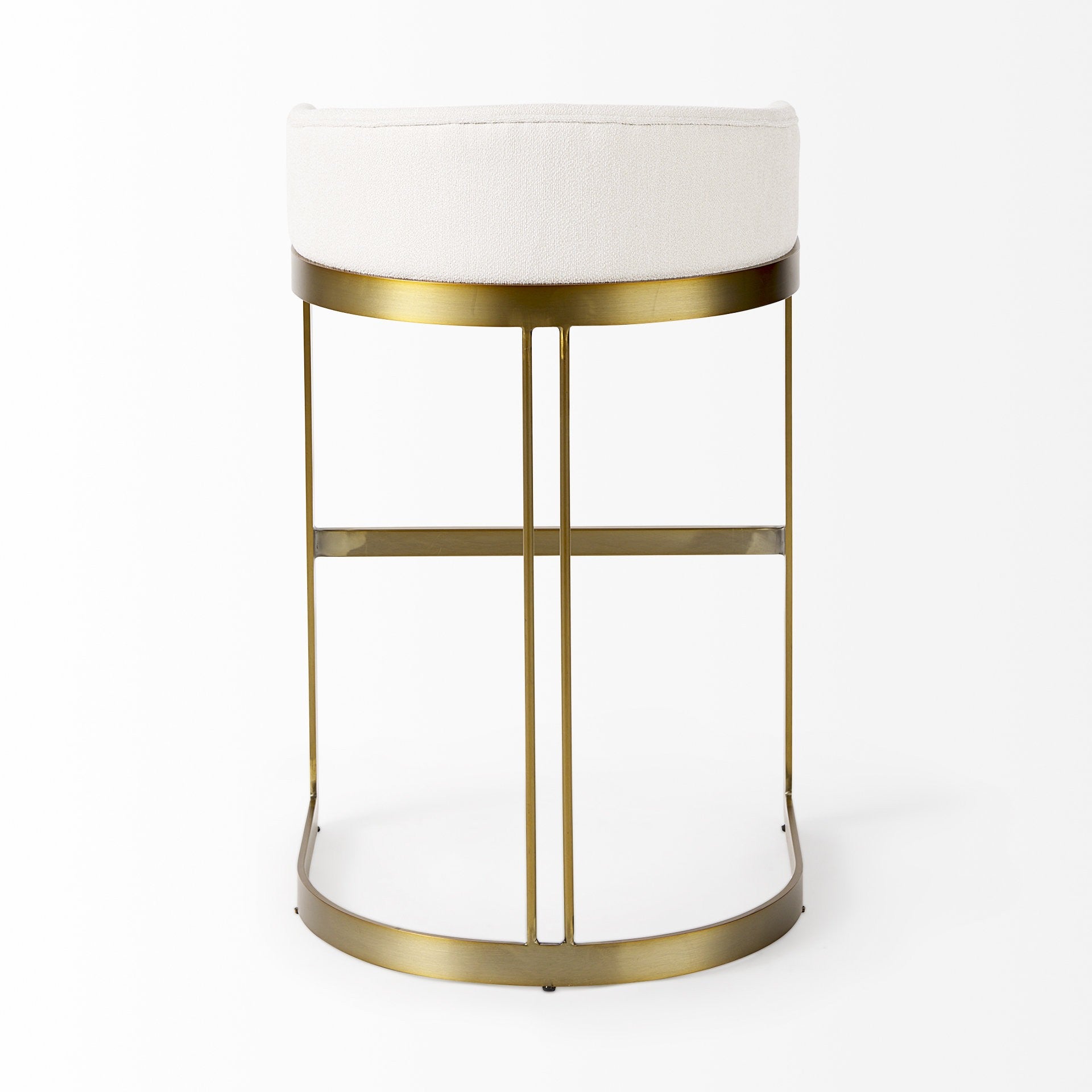 33" Off White And Gold Low Back Bar Stool By Homeroots | Bar Stools | Modishstore - 4