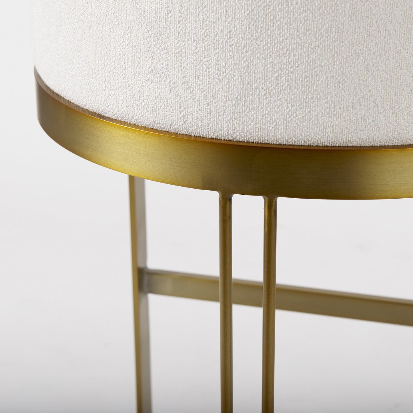 33" Off White And Gold Low Back Bar Stool By Homeroots | Bar Stools | Modishstore - 9