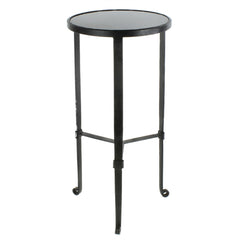 Black and Gray Stone Top Side Table By Homeroots