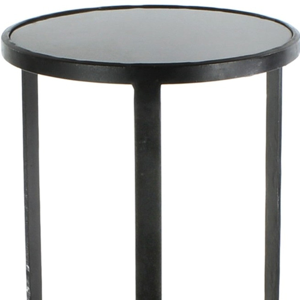 Black and Gray Stone Top Side Table By Homeroots | Side Tables | Modishstore - 3