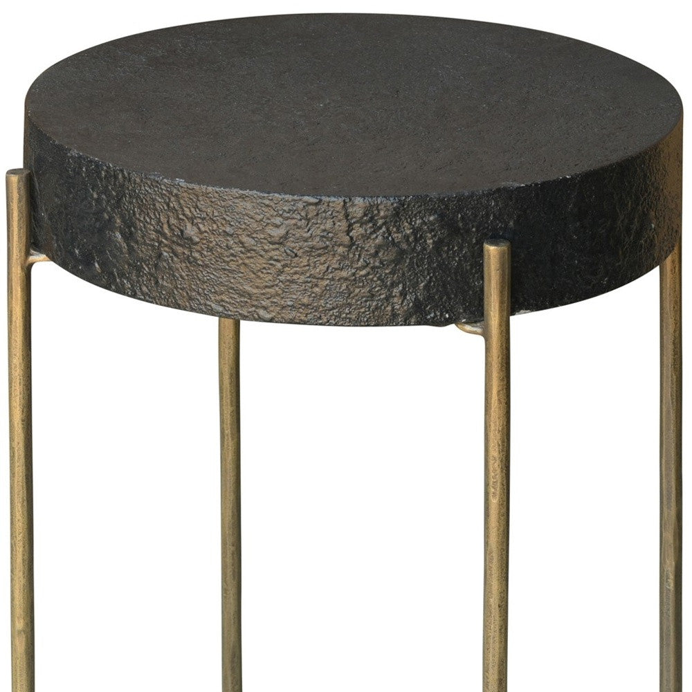 Black and Gold Side Table By Homeroots | Side Tables | Modishstore - 3