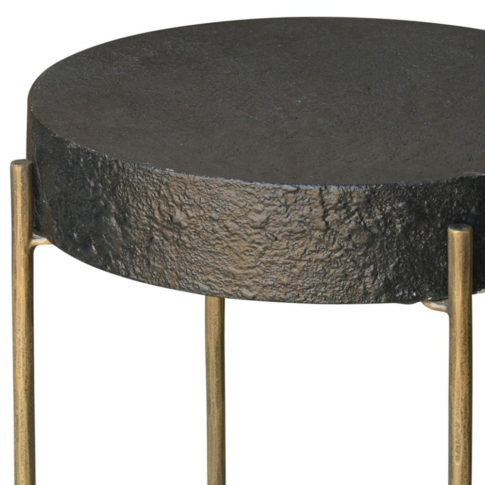 Black and Gold Side Table By Homeroots | Side Tables | Modishstore - 4