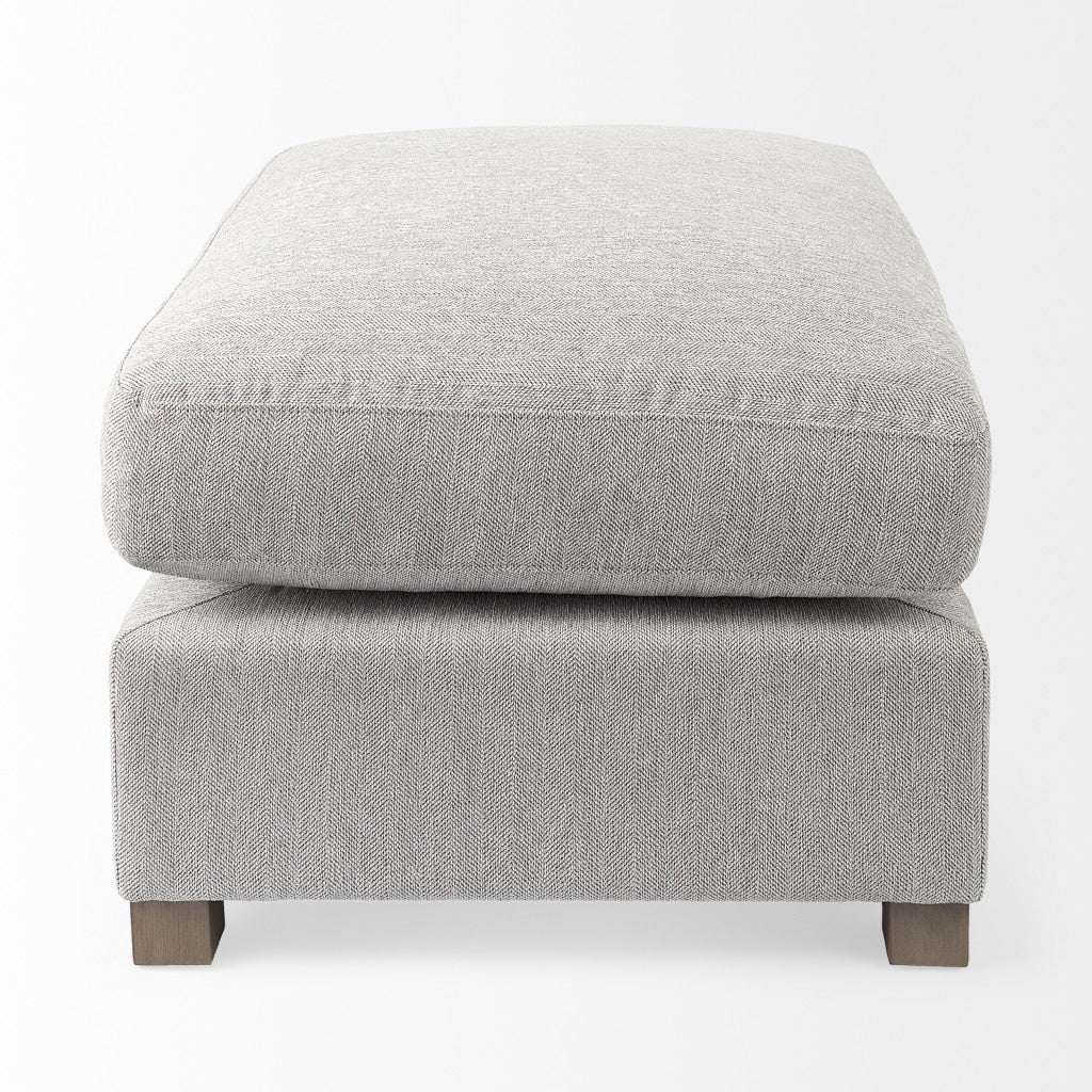 Light Gray Fabric Covered Half Ottoman By Homeroots | Ottomans | Modishstore - 4