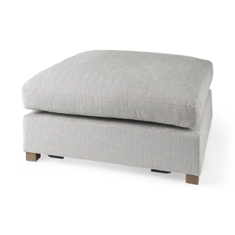 Light Gray Fabric Covered Full Size Ottoman By Homeroots | Ottomans | Modishstore