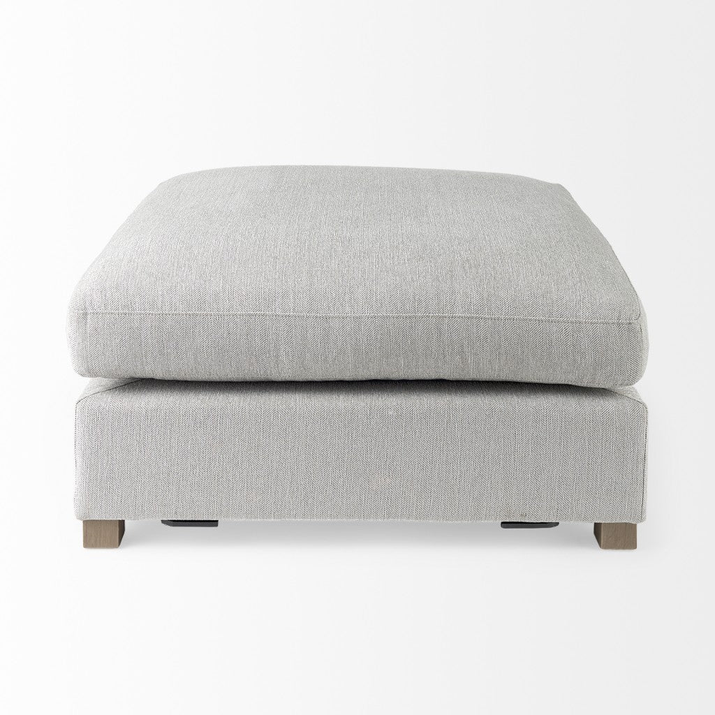 Light Gray Fabric Covered Full Size Ottoman By Homeroots | Ottomans | Modishstore - 3