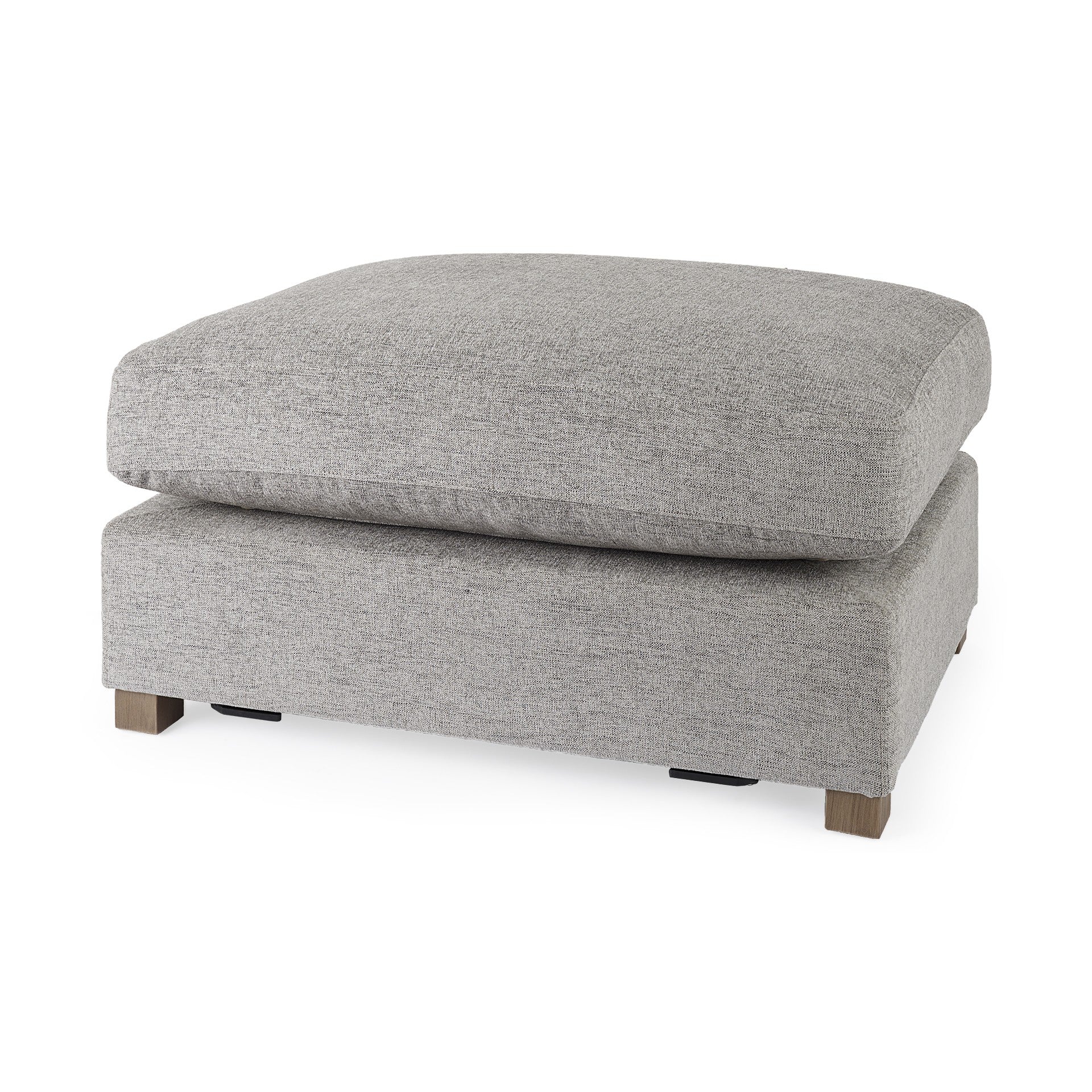 Gray Fabric Covered Half Ottoman By Homeroots | Ottomans | Modishstore
