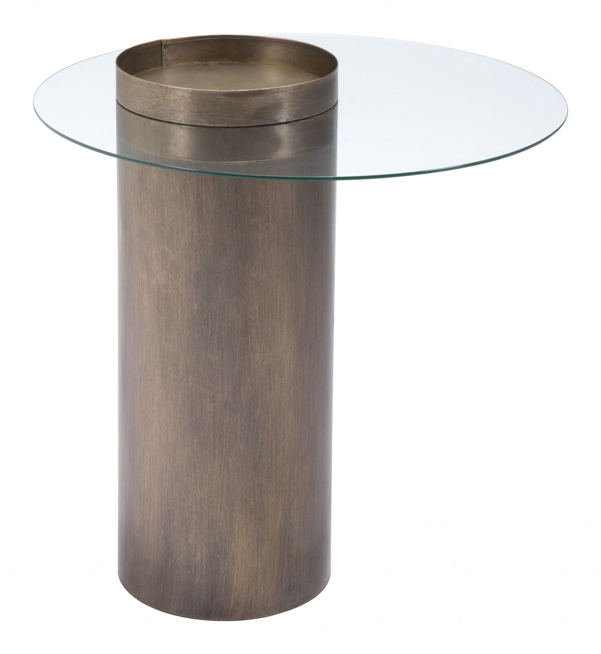 Contemporary Antique Gold End Table By Homeroots | End Tables | Modishstore