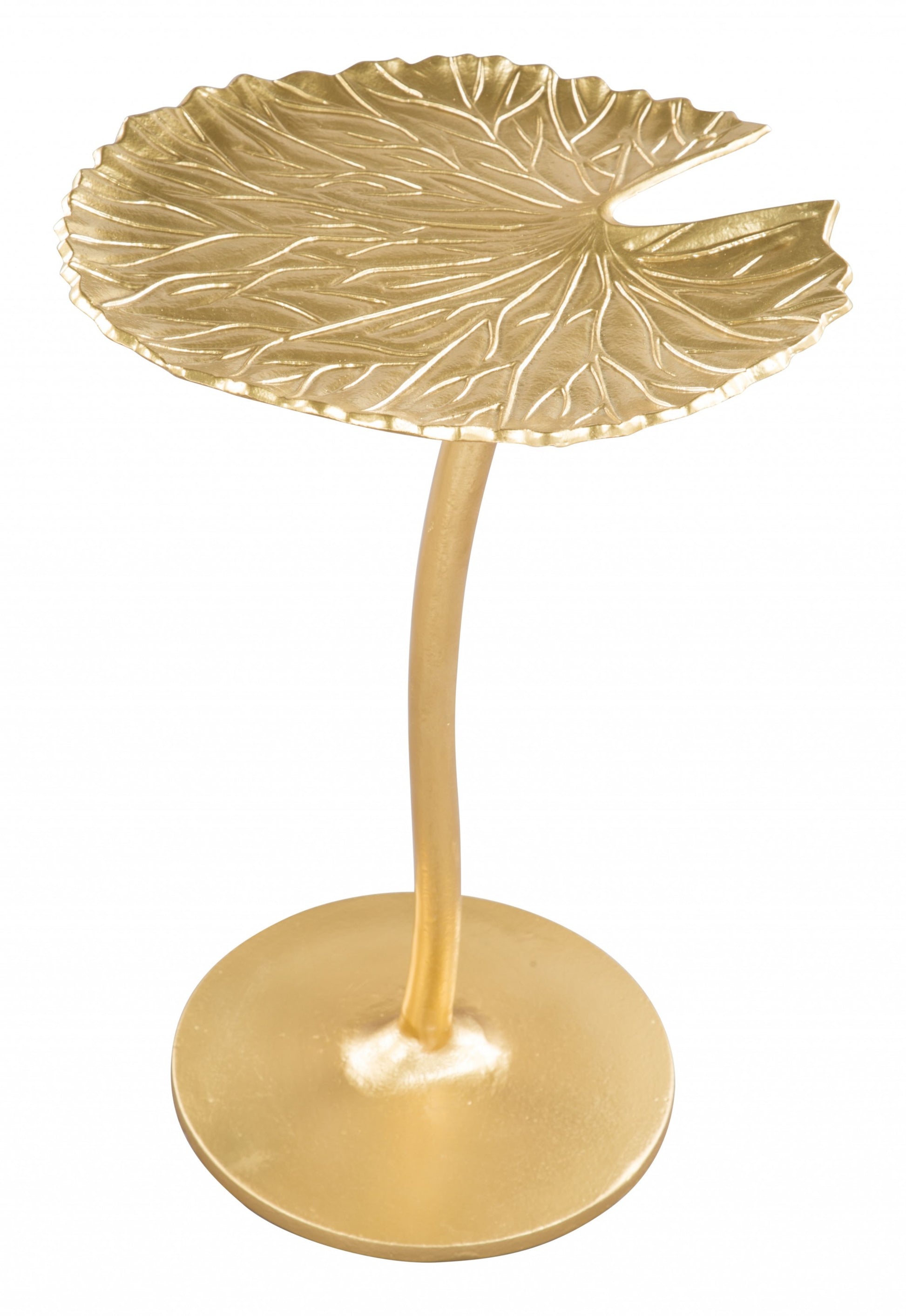 Gold Lilypad Side Table By Homeroots | End Tables | Modishstore