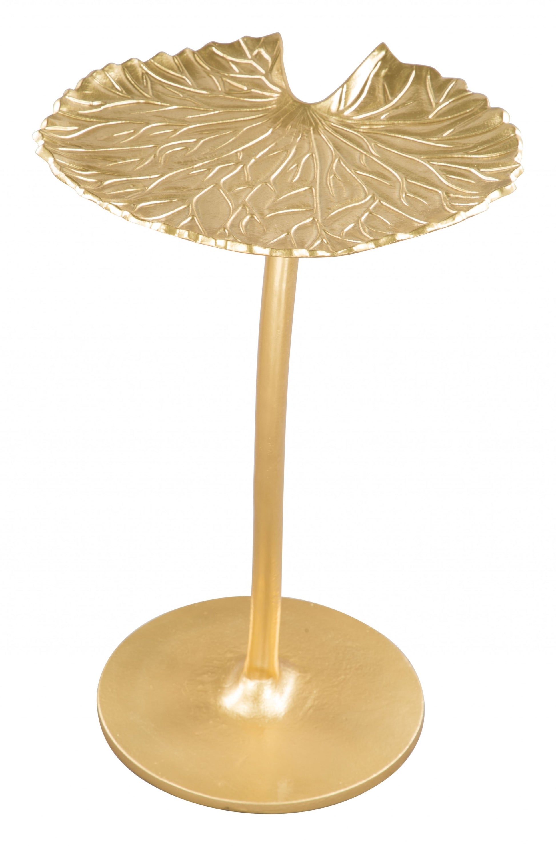 Gold Lilypad Side Table By Homeroots | End Tables | Modishstore - 3