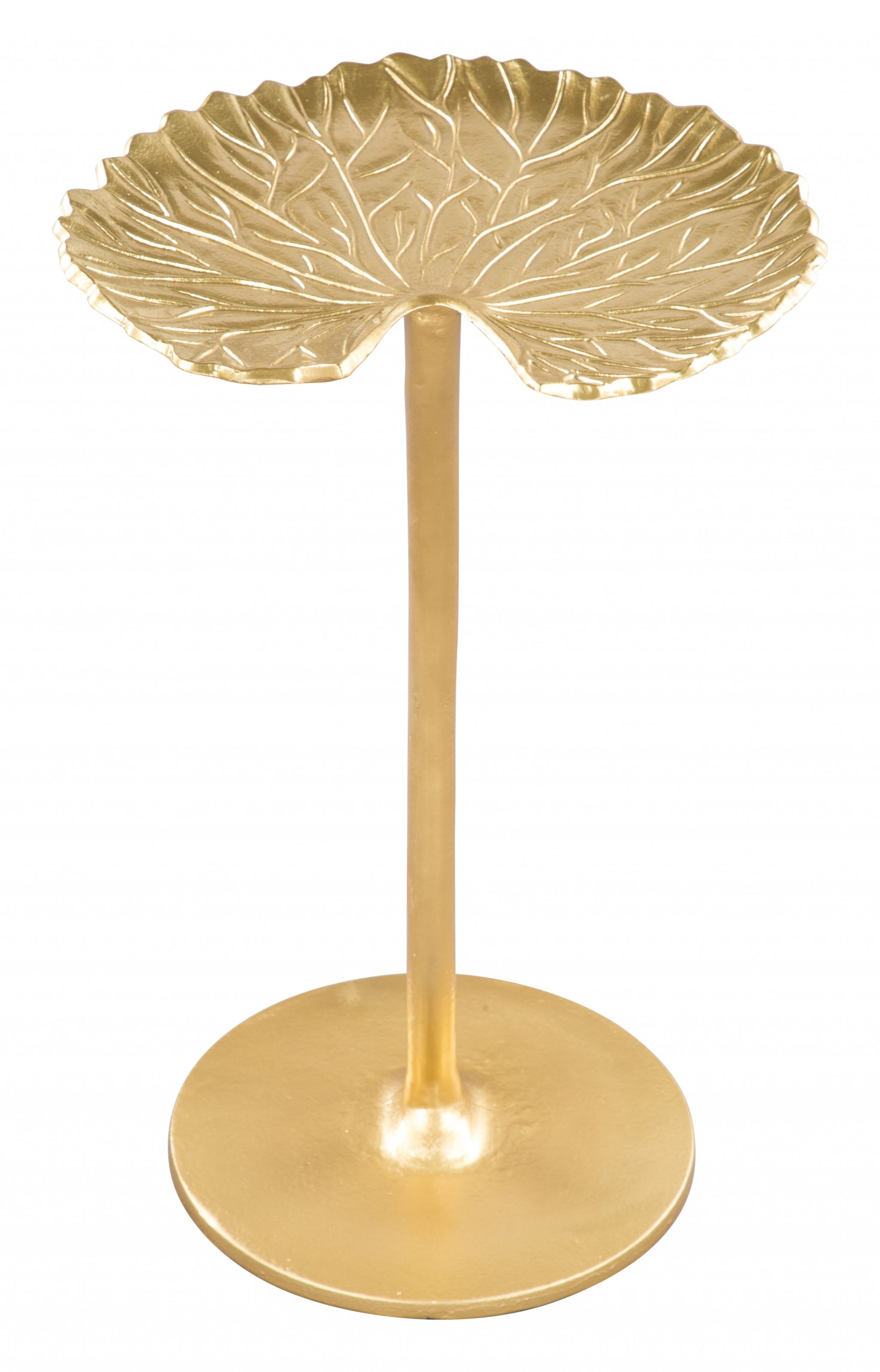 Gold Lilypad Side Table By Homeroots | End Tables | Modishstore - 4