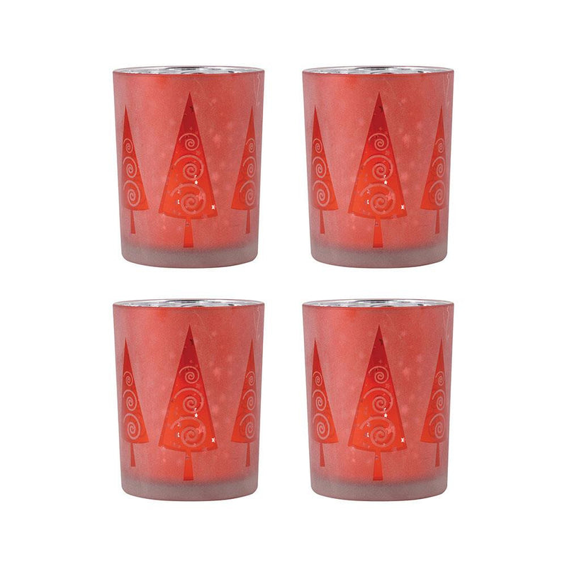 Pomeroy Modern Tree Set of 4 Pillar Holders | Modishstore | Candle Holders