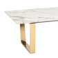 Designer's Choice White Faux Marble and Gold Coffee Table By Homeroots