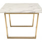 Designer's Choice White Faux Marble and Gold Coffee Table By Homeroots