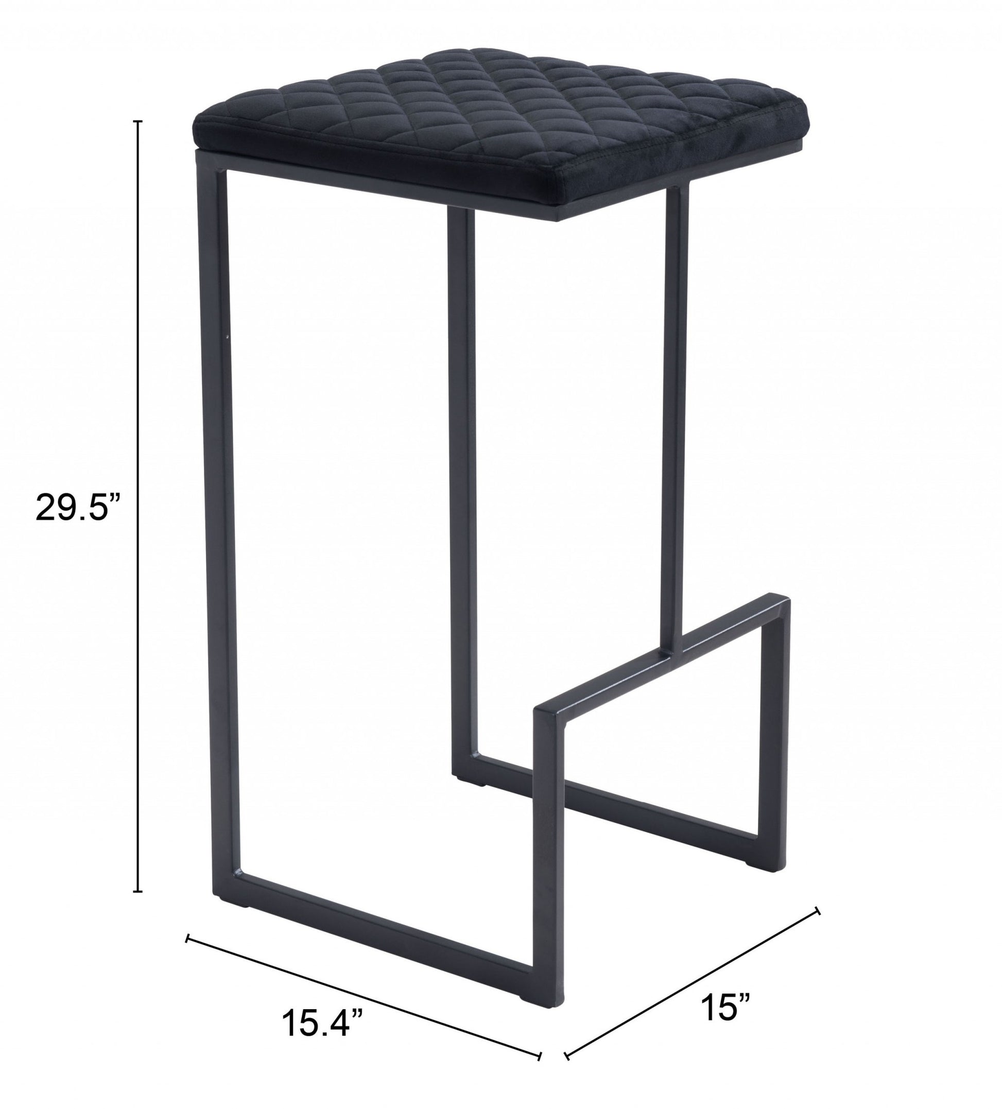 30" Black Steel Backless Bar Height Chair With Footrest By Homeroots | Bar Stools | Modishstore - 8