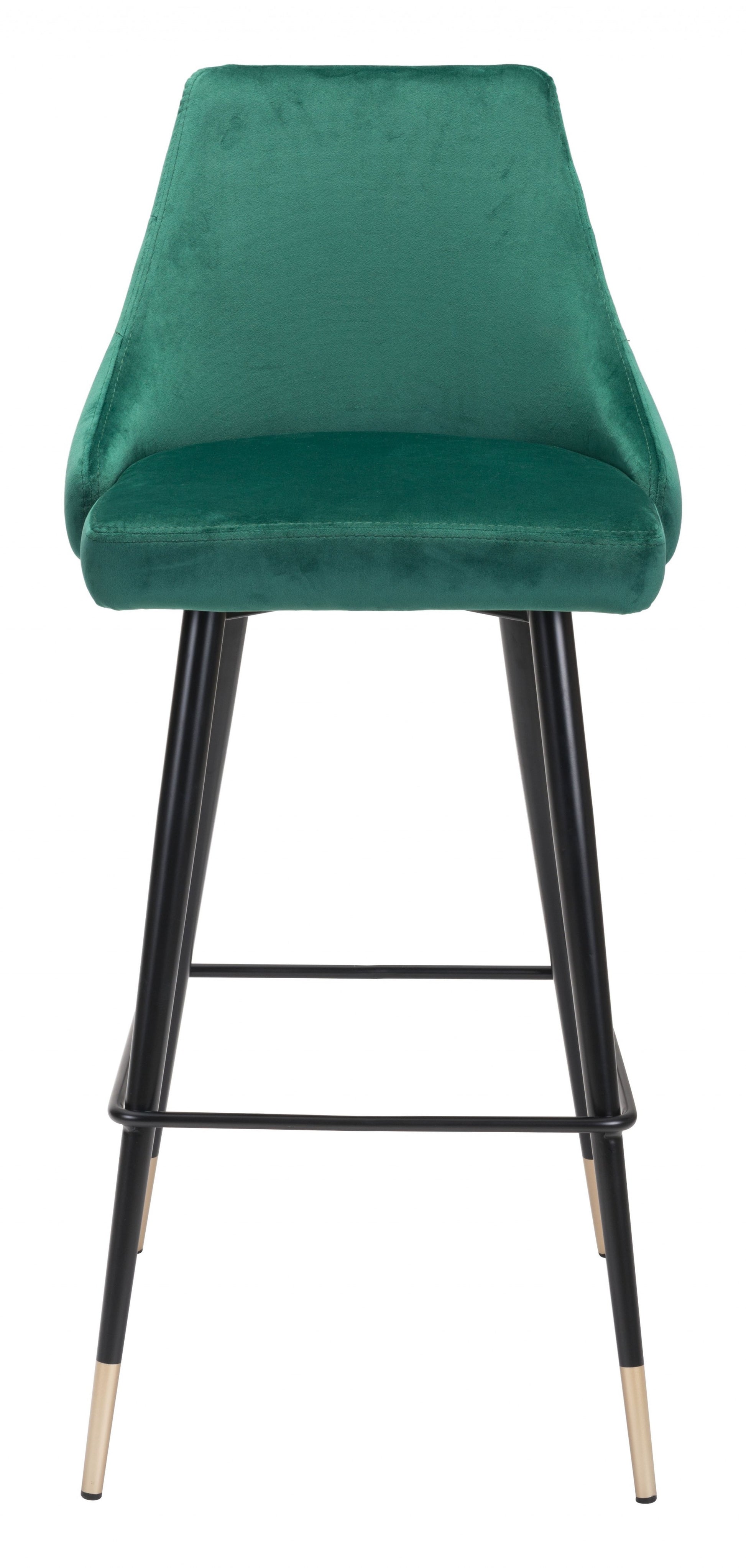 41" Green And Black Steel Low Back Bar Height Chair With Footrest By Homeroots | Bar Stools | Modishstore - 3