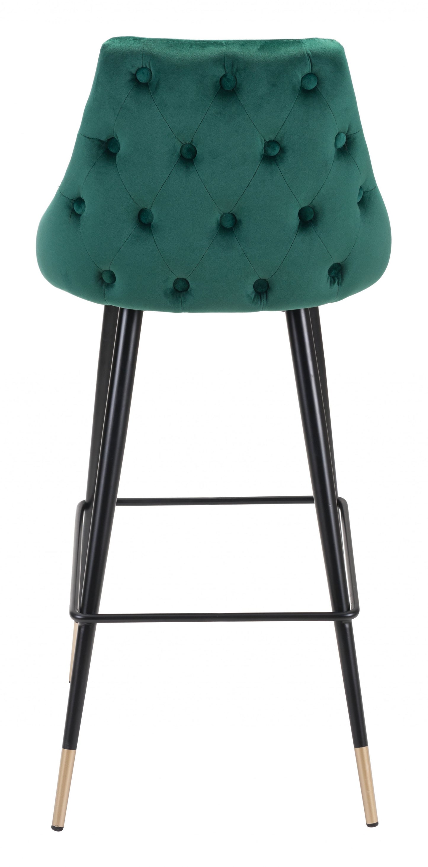 41" Green And Black Steel Low Back Bar Height Chair With Footrest By Homeroots | Bar Stools | Modishstore - 4