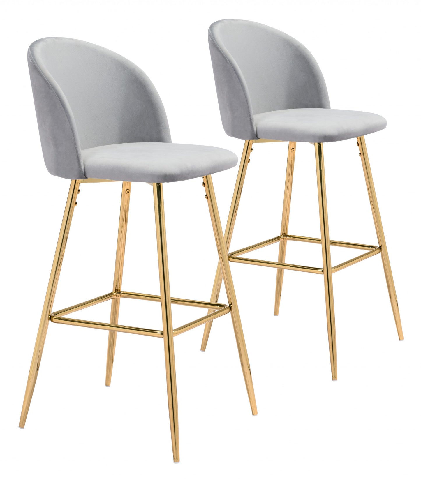 41" Gray And Gold Steel Low Back Bar Height Chair With Footrest By Homeroots | Bar Stools | Modishstore - 6