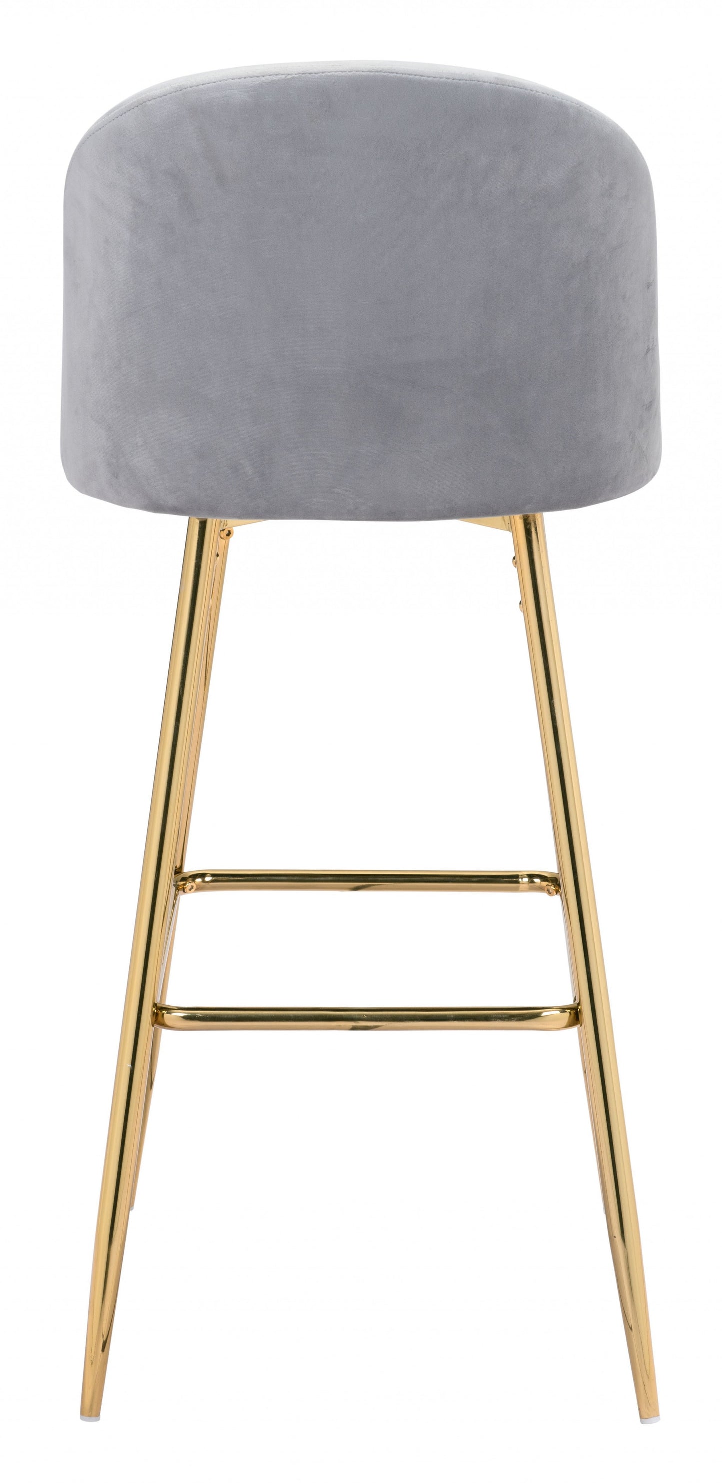 41" Gray And Gold Steel Low Back Bar Height Chair With Footrest By Homeroots | Bar Stools | Modishstore - 4